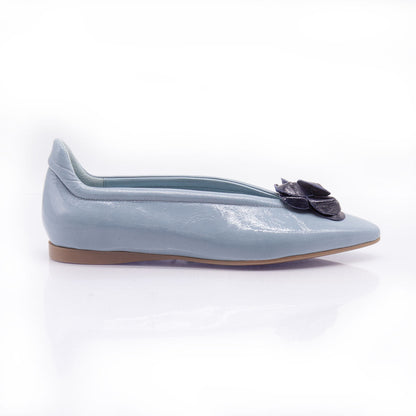 Figini - Ballerine flex con fiore in vernice blu - Figini Milano