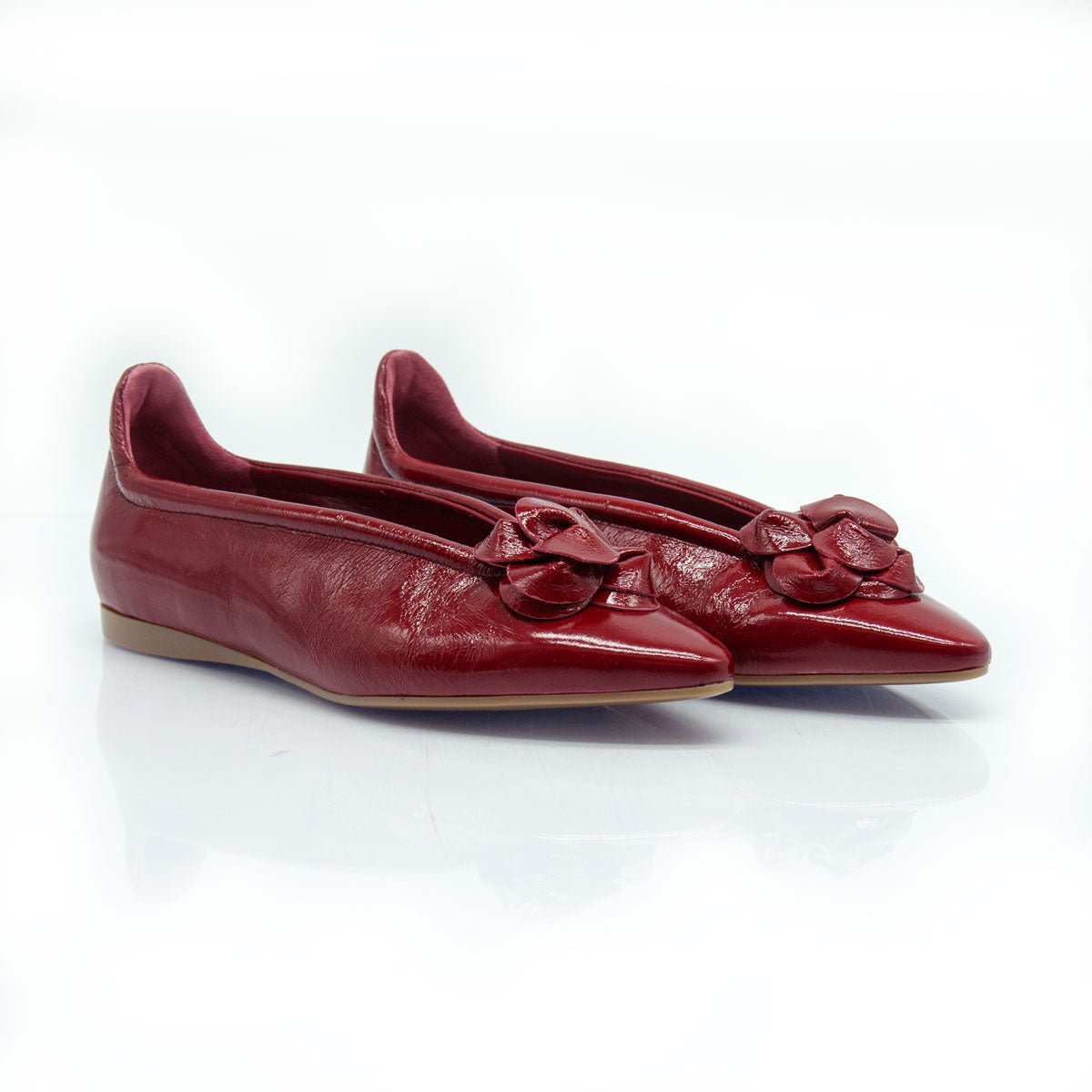 Figini - Ballerine flex con fiore in vernice rosso - Figini Milano