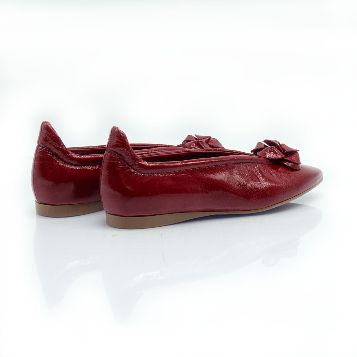 Figini - Ballerine flex con fiore in vernice rosso - Figini Milano