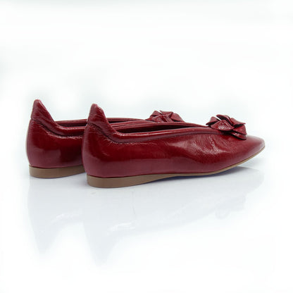 Figini - Ballerine flex con fiore in vernice rosso - Figini Milano