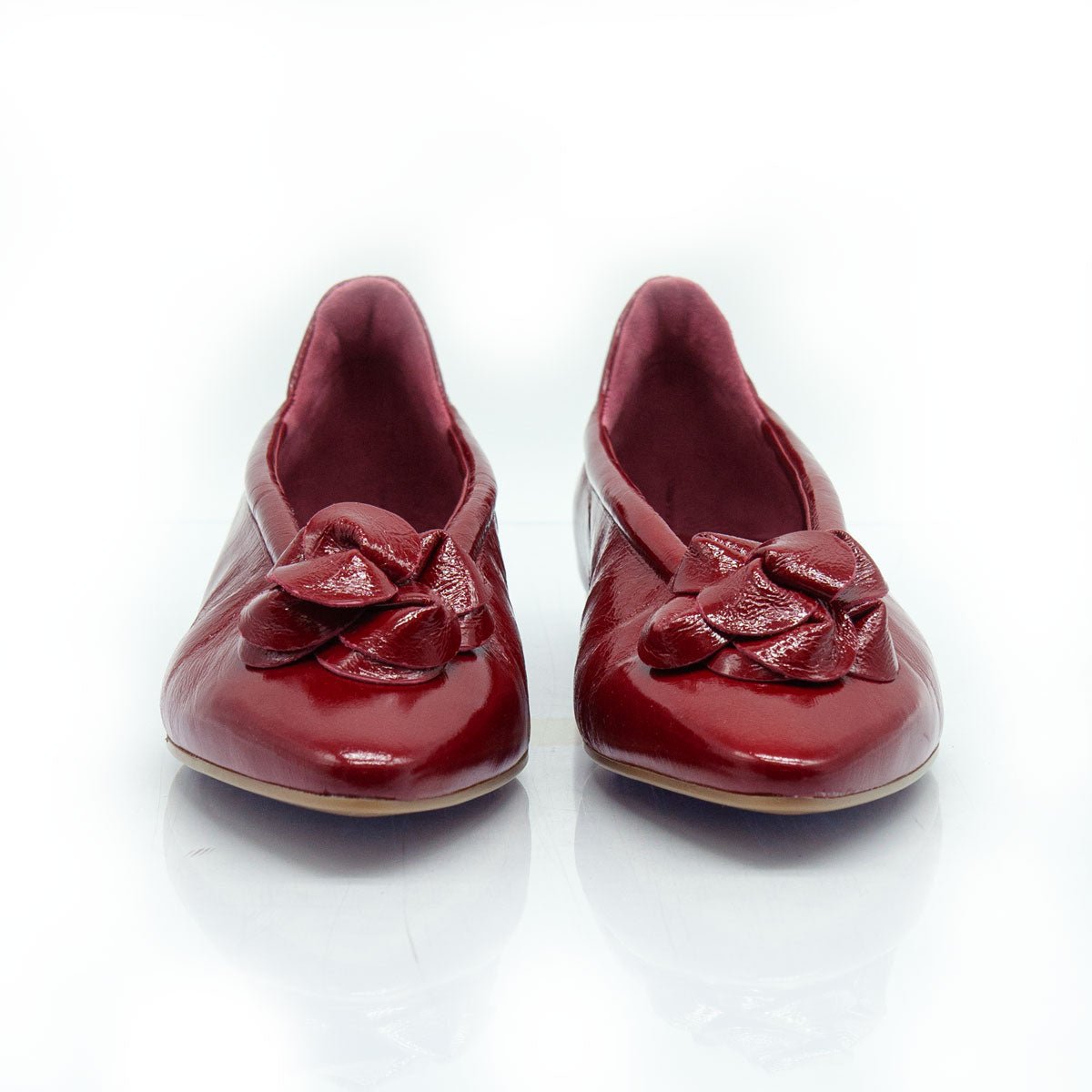 Figini - Ballerine flex con fiore in vernice rosso - Figini Milano