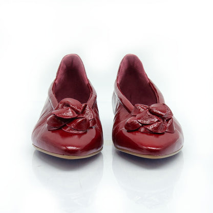 Figini - Ballerine flex con fiore in vernice rosso - Figini Milano