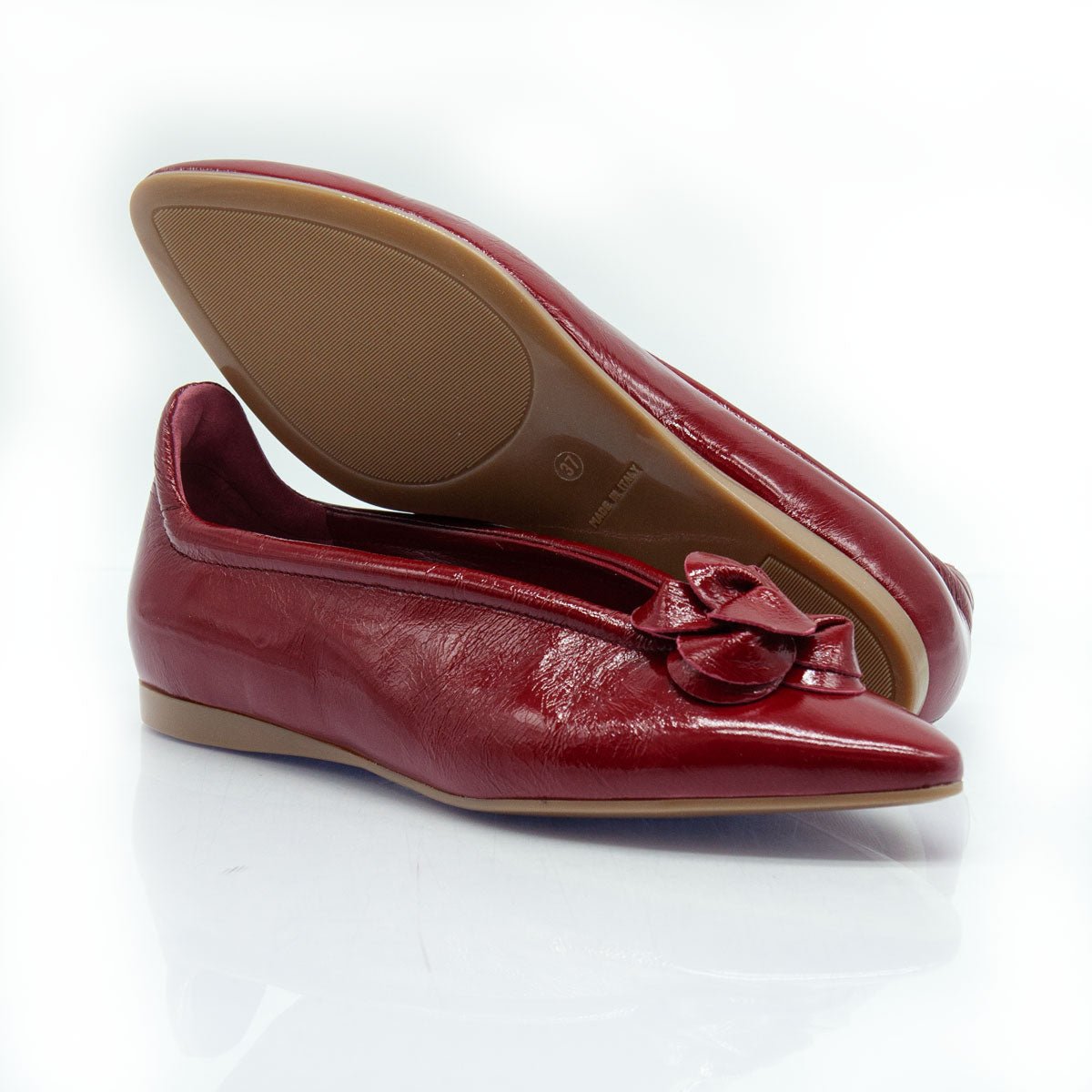 Figini - Ballerine flex con fiore in vernice rosso - Figini Milano