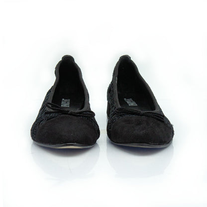 Figini - Ballerine in Tessuto Uncinetto e Camoscio Nero - Figini Milano