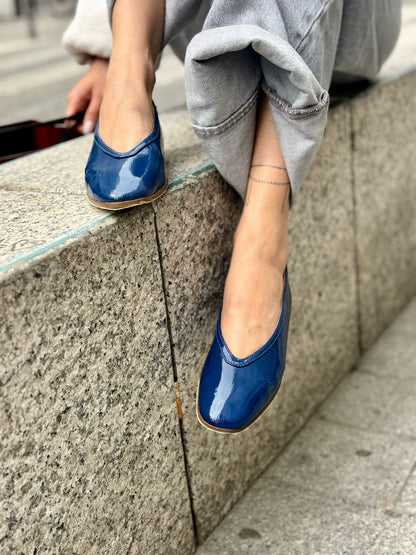Figini - Ballerine in vernice soft Blu - Figini Milano