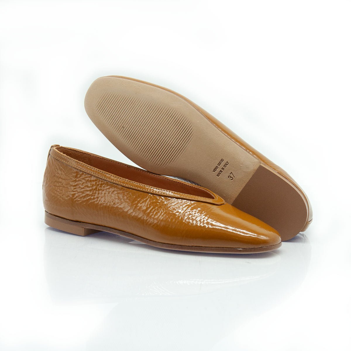 Figini - Ballerine in vernice soft Cuoio - Figini Milano