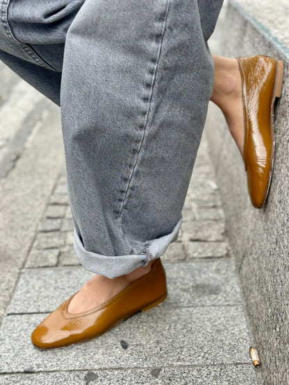 Figini - Ballerine in vernice soft Cuoio - Figini Milano