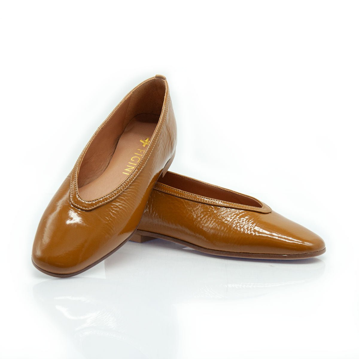 Figini - Ballerine in vernice soft Cuoio - Figini Milano