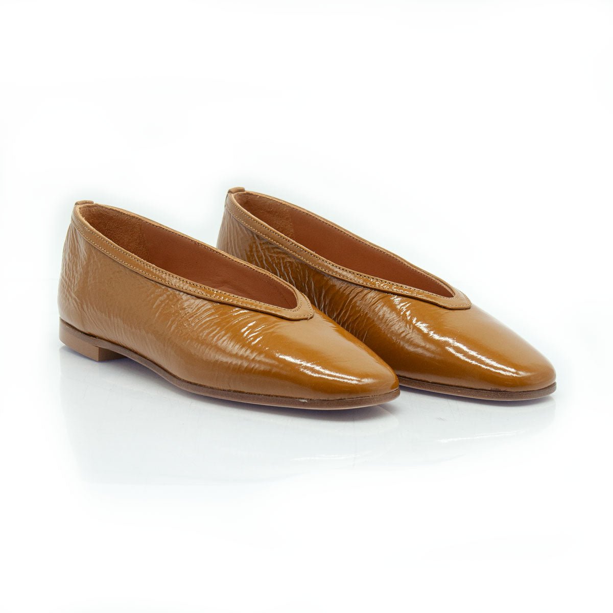 Figini - Ballerine in vernice soft Cuoio - Figini Milano