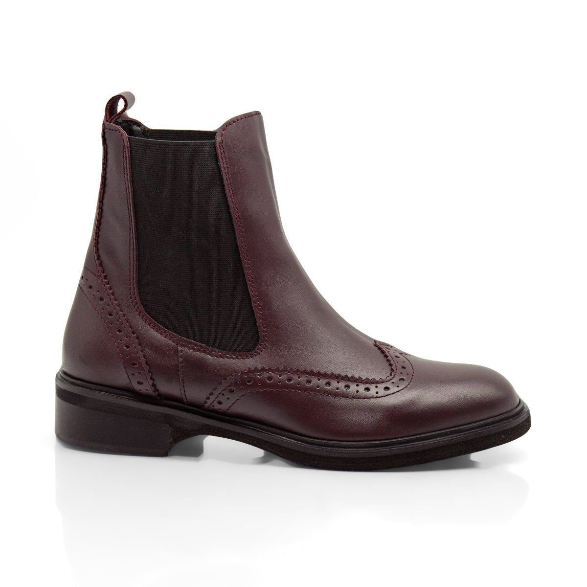 Figini - Chelsea Boots brogue in vitello bordeaux - Figini Milano