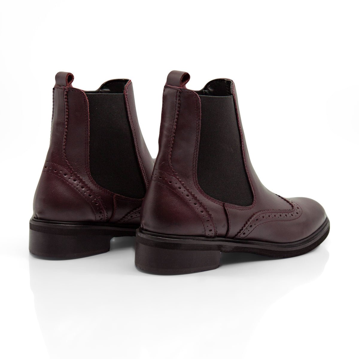 Figini - Chelsea Boots brogue in vitello bordeaux - Figini Milano