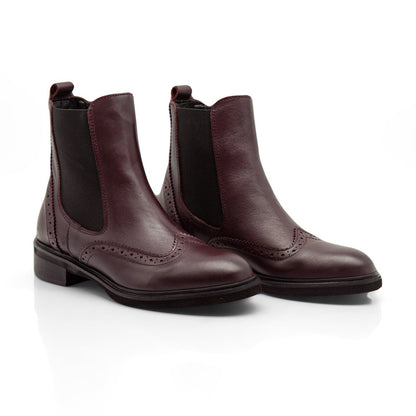 Figini - Chelsea Boots brogue in vitello bordeaux - Figini Milano