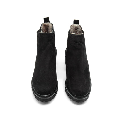 Figini - Chelsea Boots con fodera montone in camoscio nero - Figini Milano