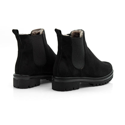 Figini - Chelsea Boots con fodera montone in camoscio nero - Figini Milano