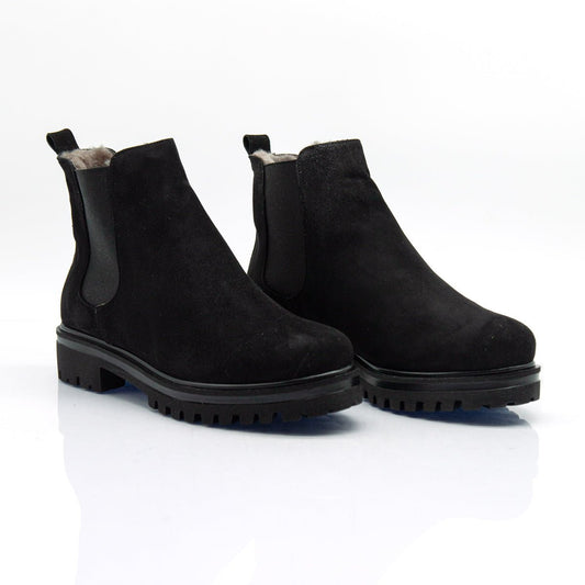 Figini - Chelsea Boots con fodera montone in camoscio nero - Figini Milano