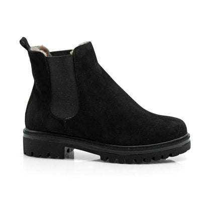 Figini - Chelsea Boots con fodera montone in camoscio nero - Figini Milano
