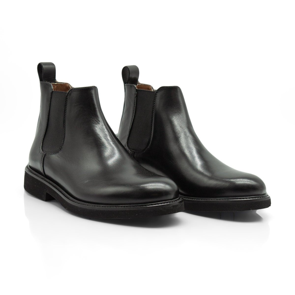 Figini - Chelsea Boots con fondo gomma in vitello nero - Figini Milano