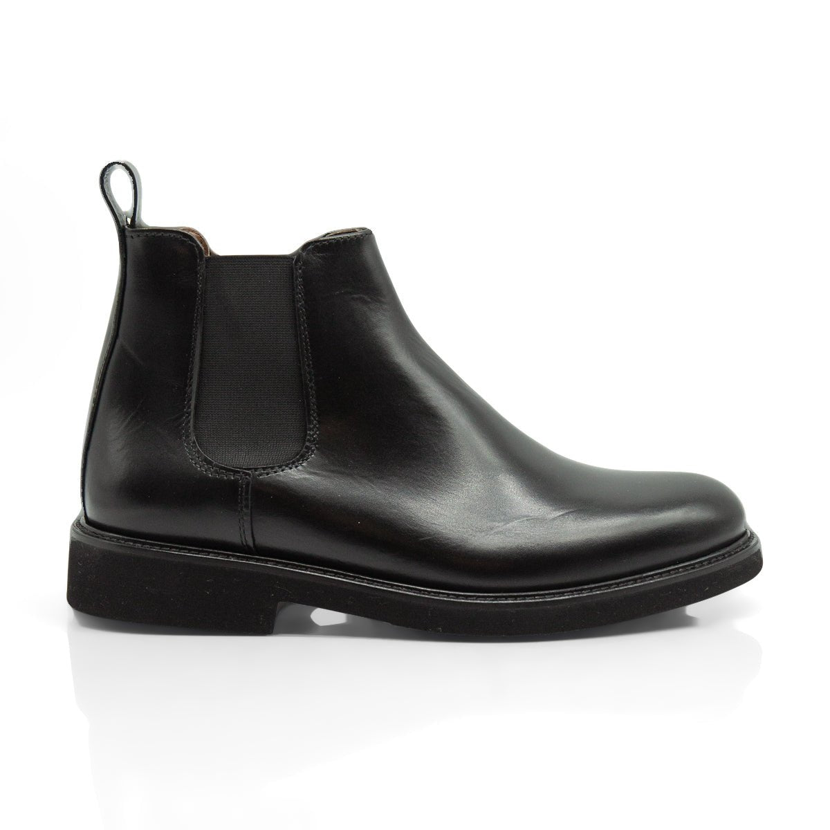 Figini - Chelsea Boots con fondo gomma in vitello nero - Figini Milano