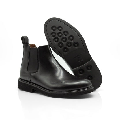 Figini - Chelsea Boots con fondo gomma in vitello nero - Figini Milano