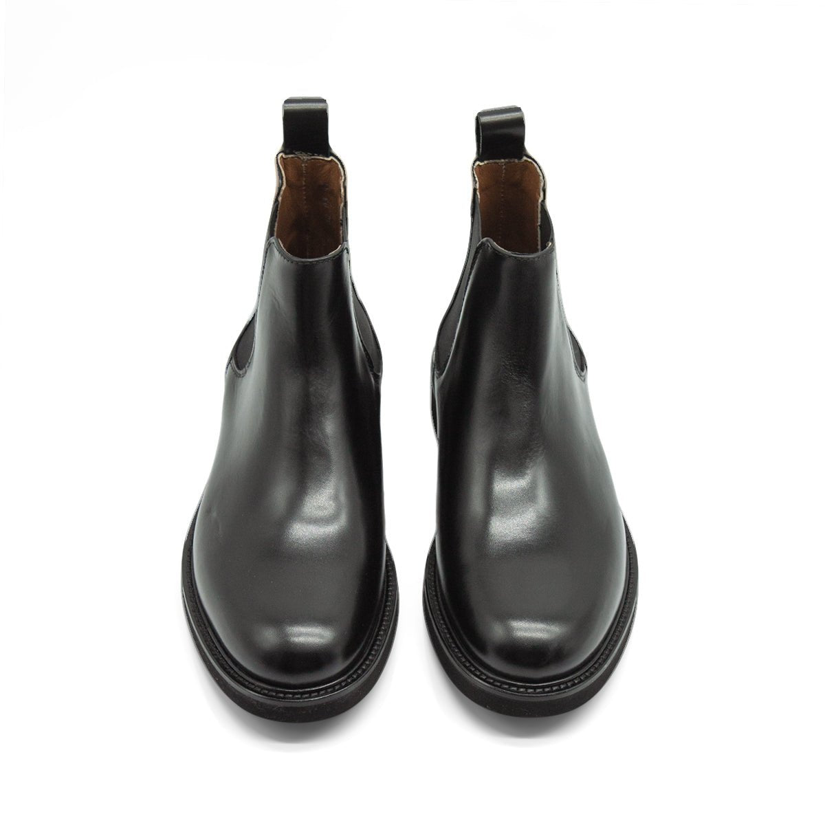 Figini - Chelsea Boots con fondo gomma in vitello nero - Figini Milano