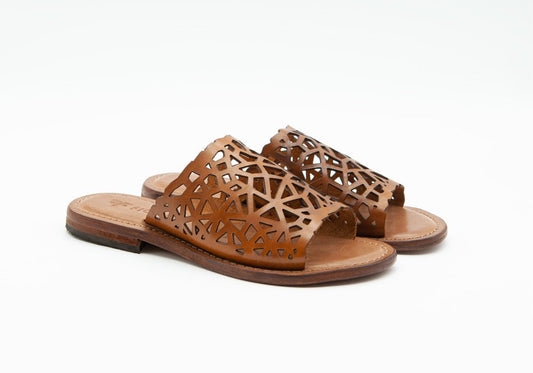 Figini - Ciabatte intarsiate in Vacchetta Cuoio - Figini Milano