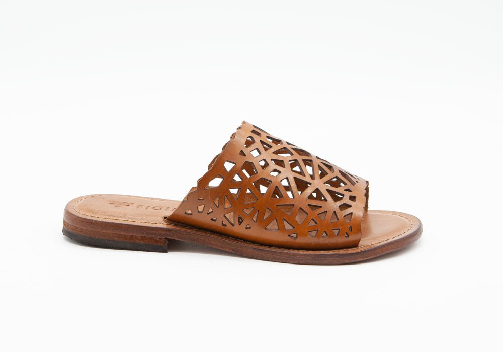 Figini - Ciabatte intarsiate in Vacchetta Cuoio - Figini Milano