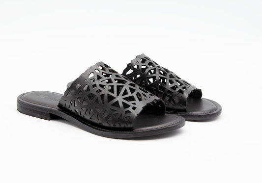 Figini - Ciabatte intarsiate in Vacchetta Nera - Figini Milano