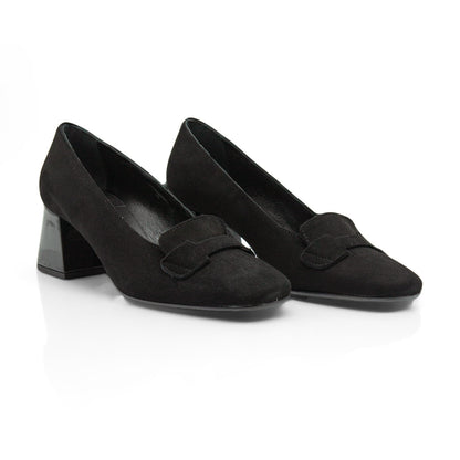 Figini - Décolleté accollati con tacco 5 cm in camoscio nero - Figini Milano