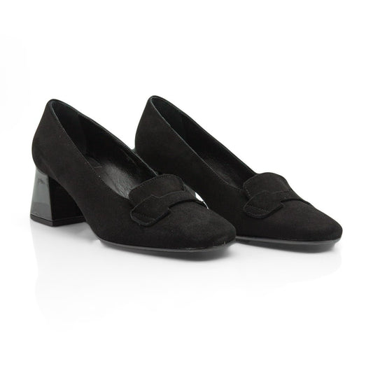 Figini - Décolleté accollati con tacco 5 cm in camoscio nero - Figini Milano