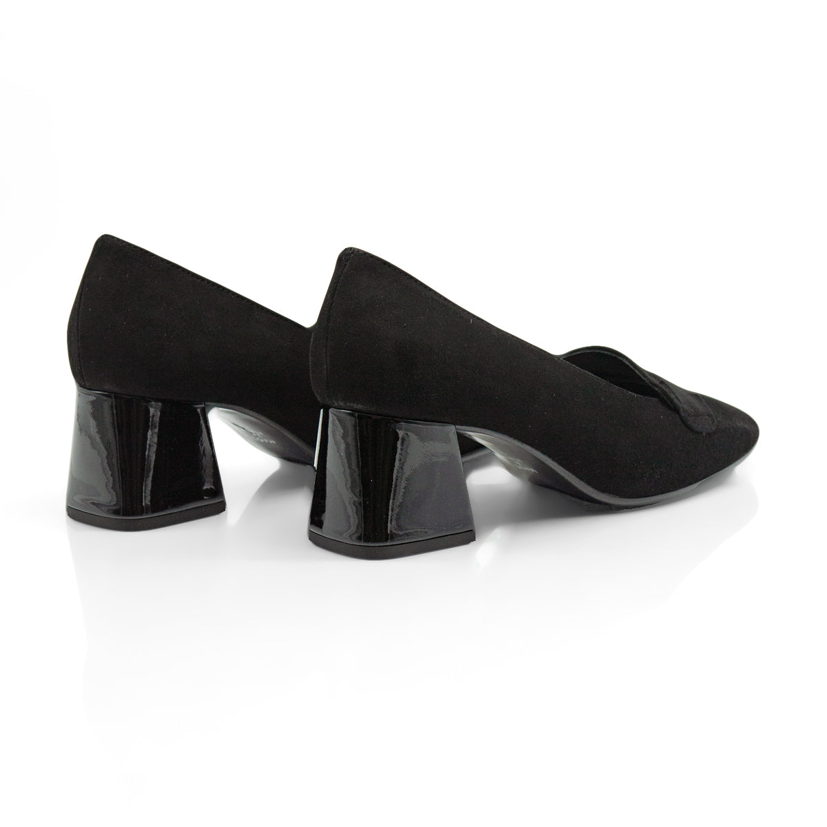Figini - Décolleté accollati con tacco 5 cm in camoscio nero - Figini Milano