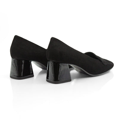 Figini - Décolleté accollati con tacco 5 cm in camoscio nero - Figini Milano