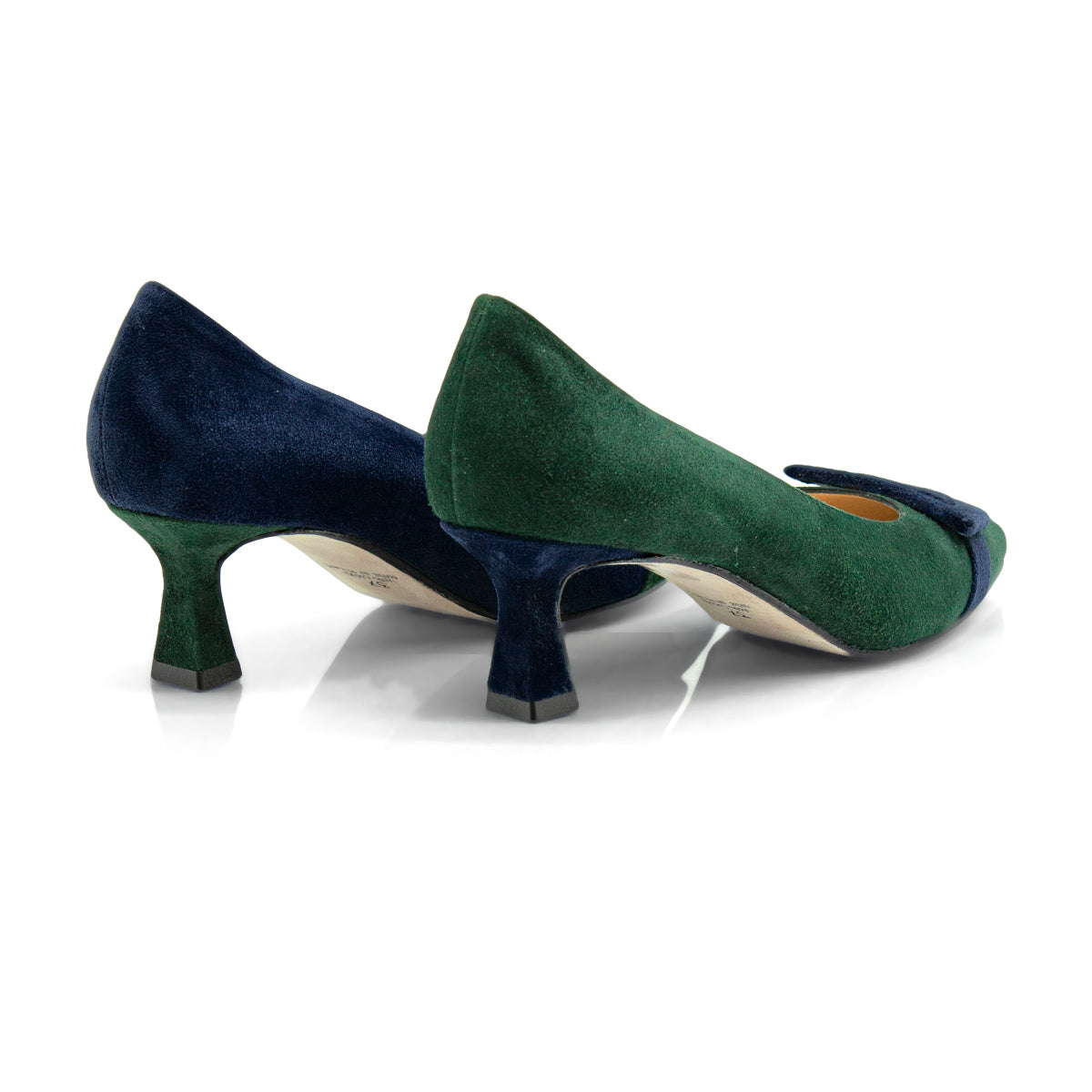 Figini - Décolleté Asimmetriche con fibbia e tacco di 5 cm blu e verde - Figini Milano