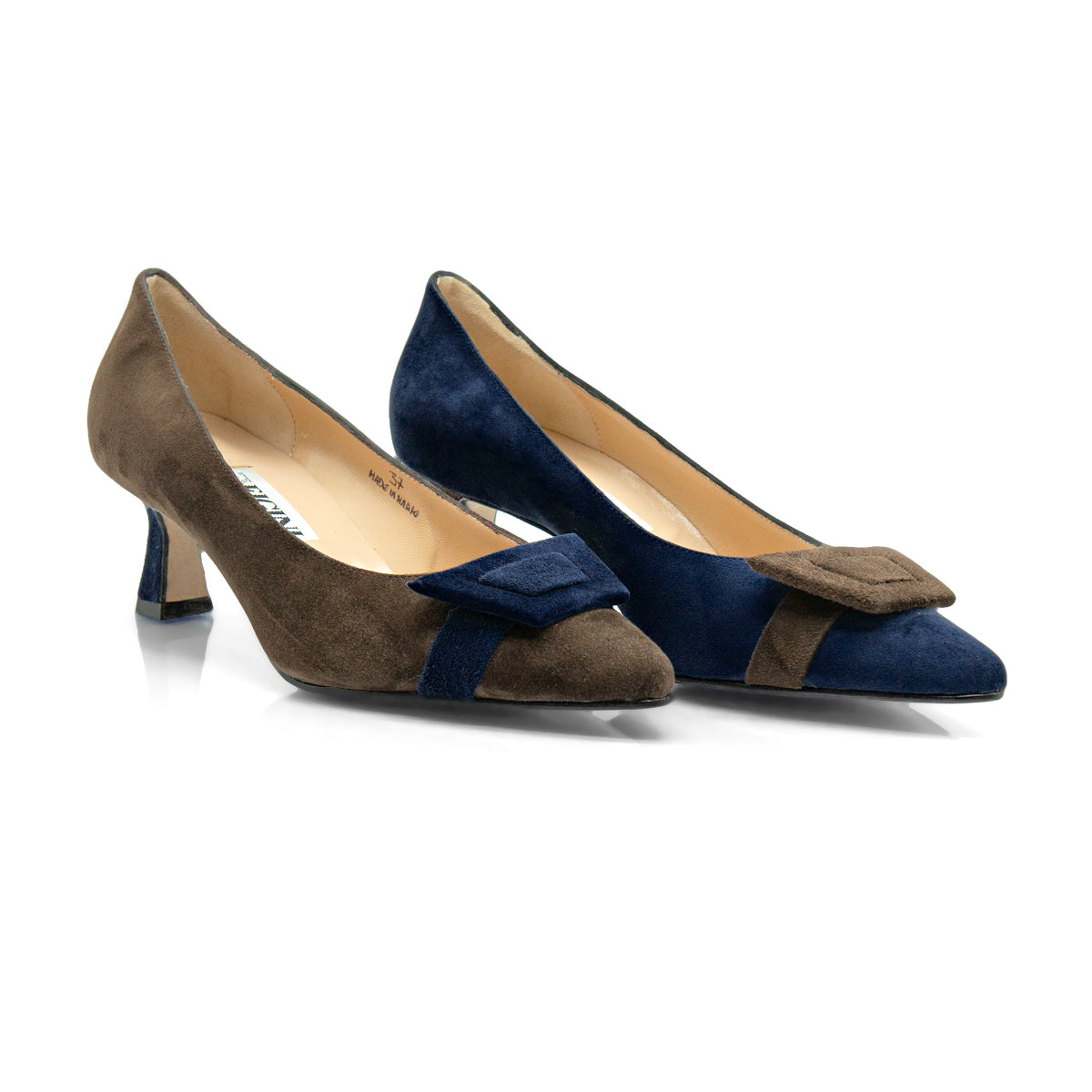 Figini - Décolleté Asimmetriche con fibbia e tacco di 5 cm blu - testamoro - Figini Milano