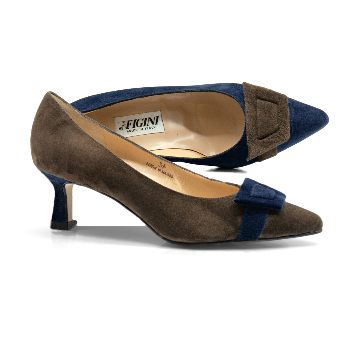 Figini - Décolleté Asimmetriche con fibbia e tacco di 5 cm blu - testamoro - Figini Milano