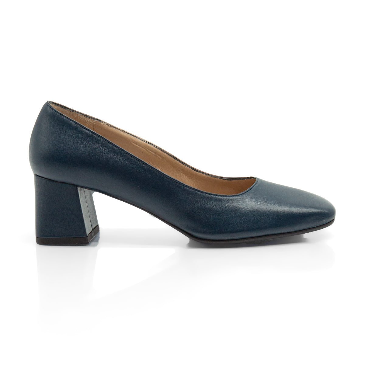 Figini - Décolleté con tacco 5 cm in nappa blu - Figini Milano