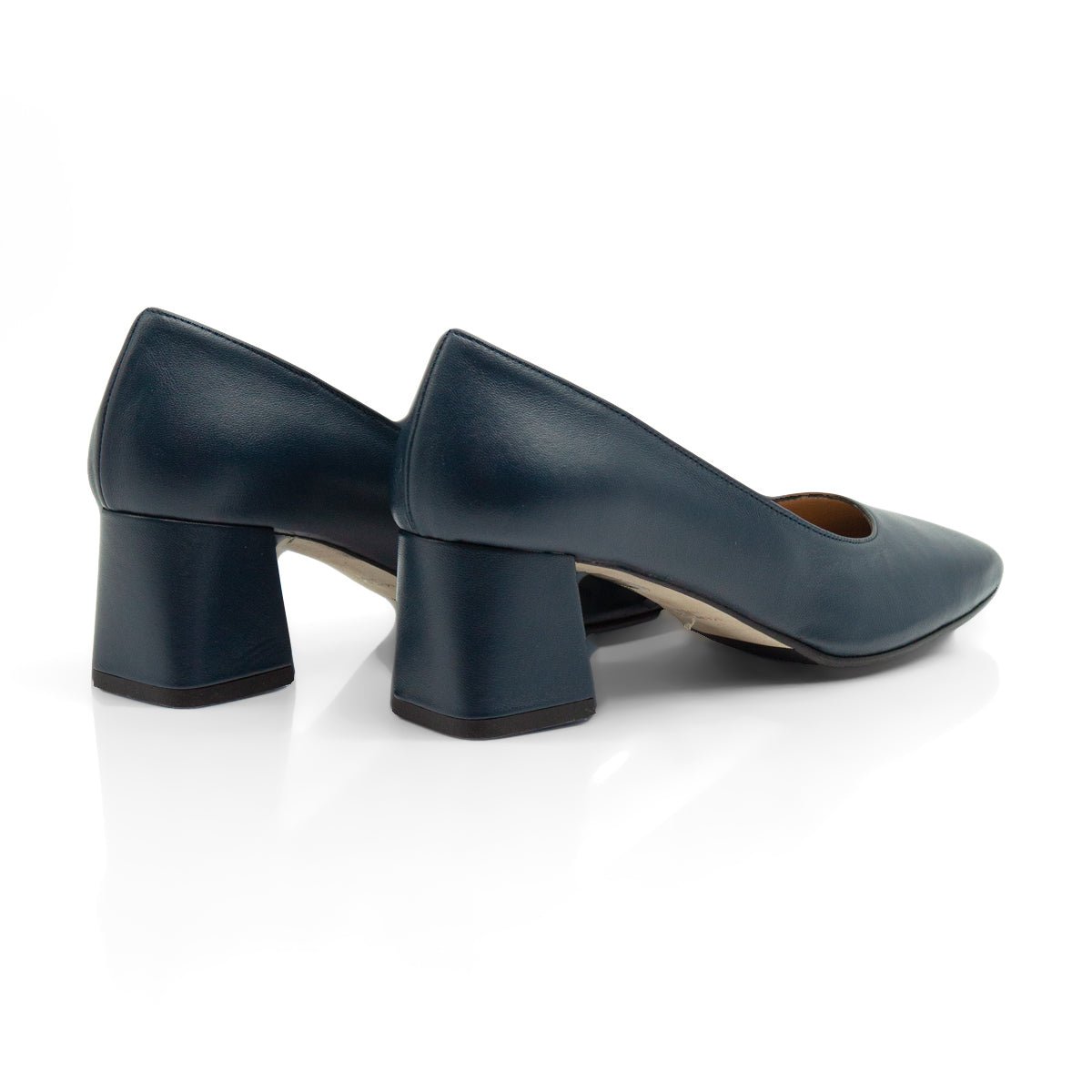 Figini - Décolleté con tacco 5 cm in nappa blu - Figini Milano