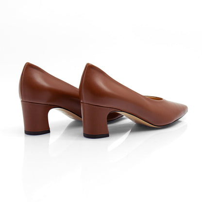 Figini - Décolleté con tacco 5 cm in nappa cuoio - Figini Milano