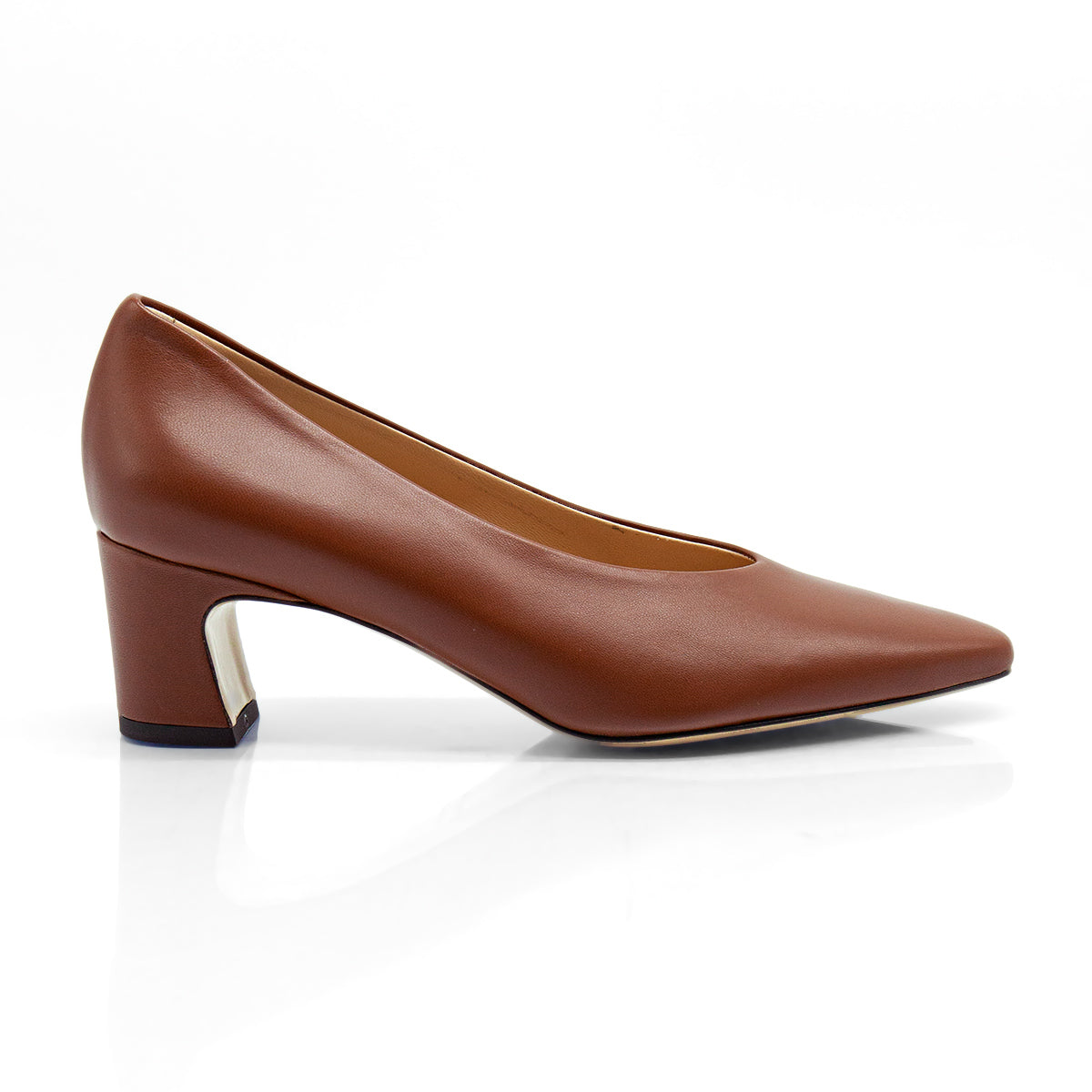 Figini - Décolleté con tacco 5 cm in nappa cuoio - Figini Milano