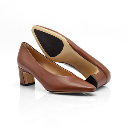 Figini - Décolleté con tacco 5 cm in nappa cuoio - Figini Milano