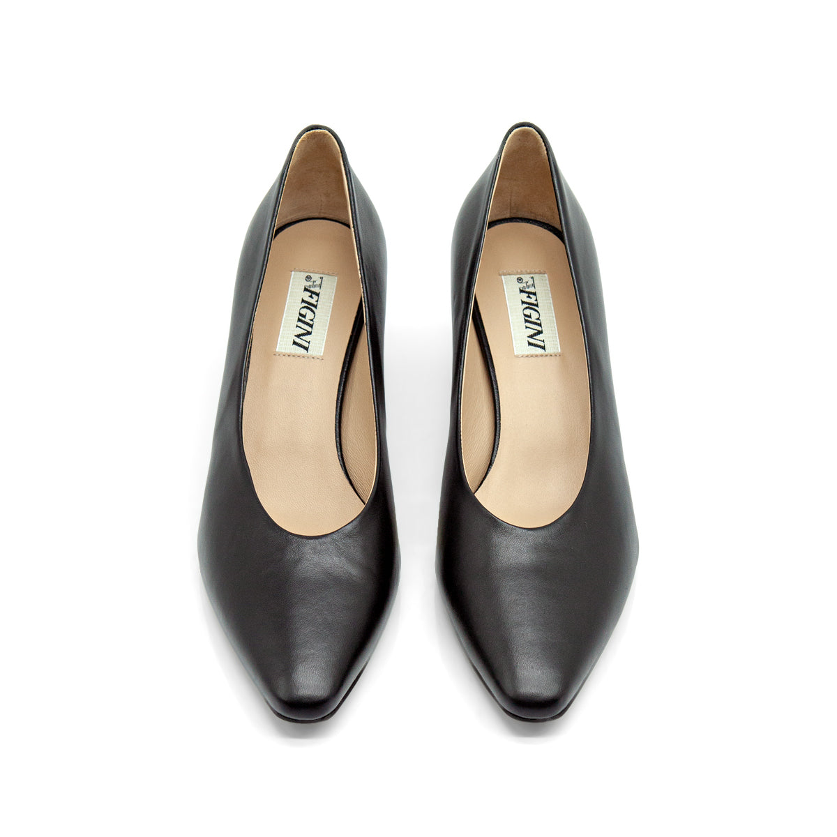 Figini - Décolleté con tacco 5 cm in nappa nero - Figini Milano