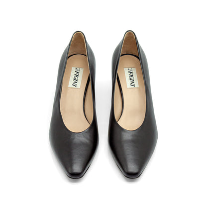 Figini - Décolleté con tacco 5 cm in nappa nero - Figini Milano