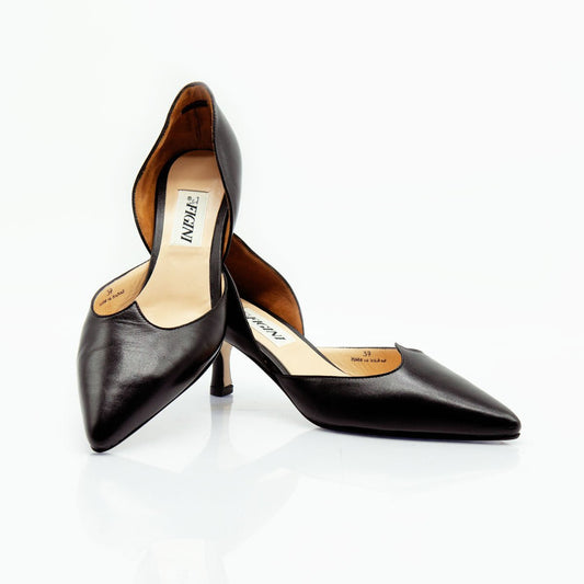 Figini - Décolleté D'Orsay con tacco 5 cm in nappa nera - Figini Milano