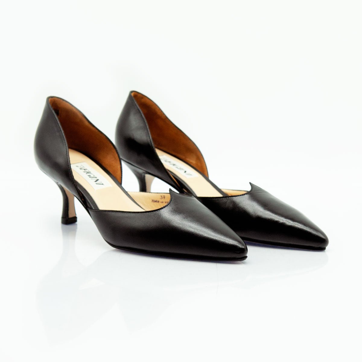 Figini - Décolleté D'Orsay con tacco 5 cm in nappa nera - Figini Milano