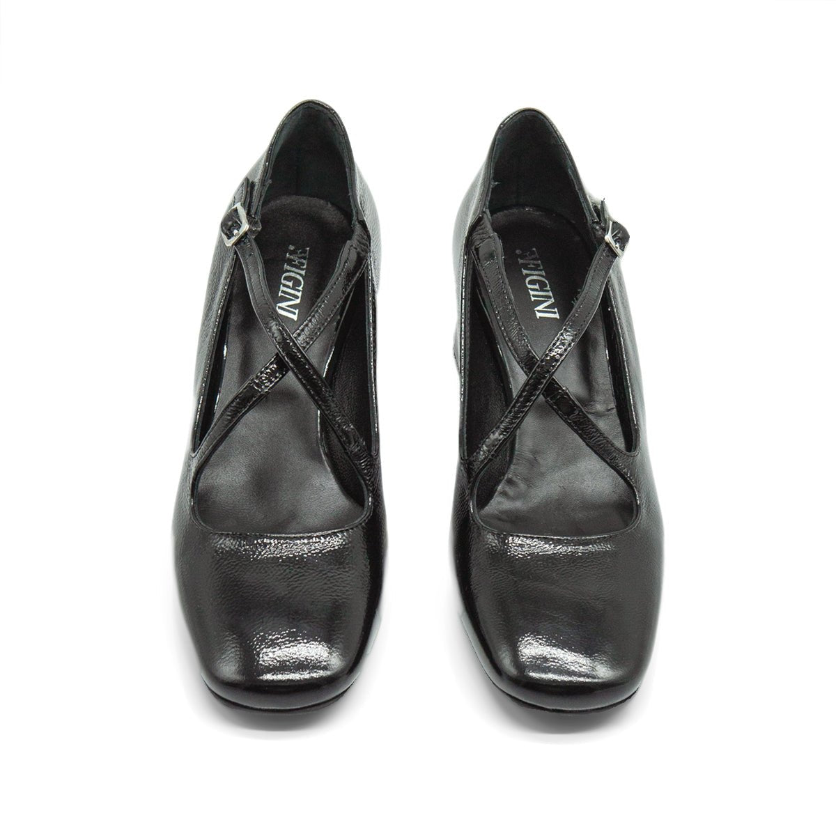 Figini - Décolleté Mary-Jane con tacco 5 in vernice nero - Figini Milano