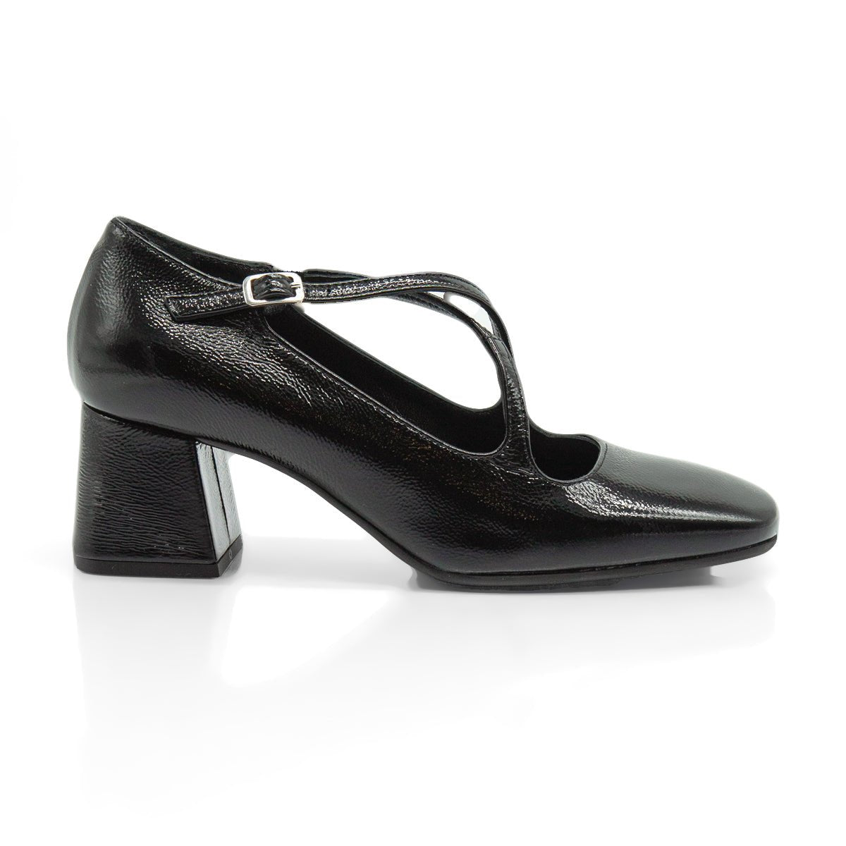 Figini - Décolleté Mary-Jane con tacco 5 in vernice nero - Figini Milano
