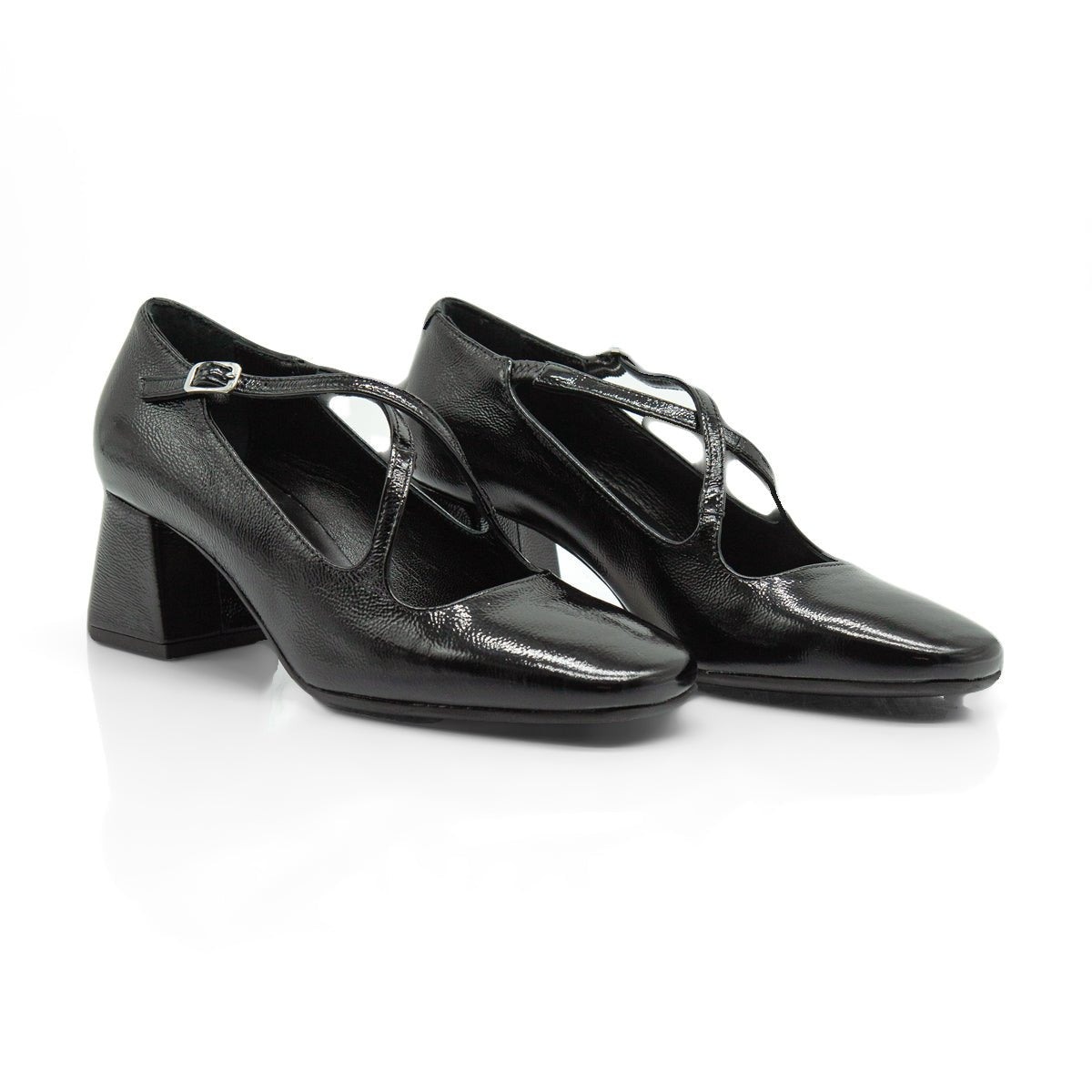 Figini - Décolleté Mary-Jane con tacco 5 in vernice nero - Figini Milano