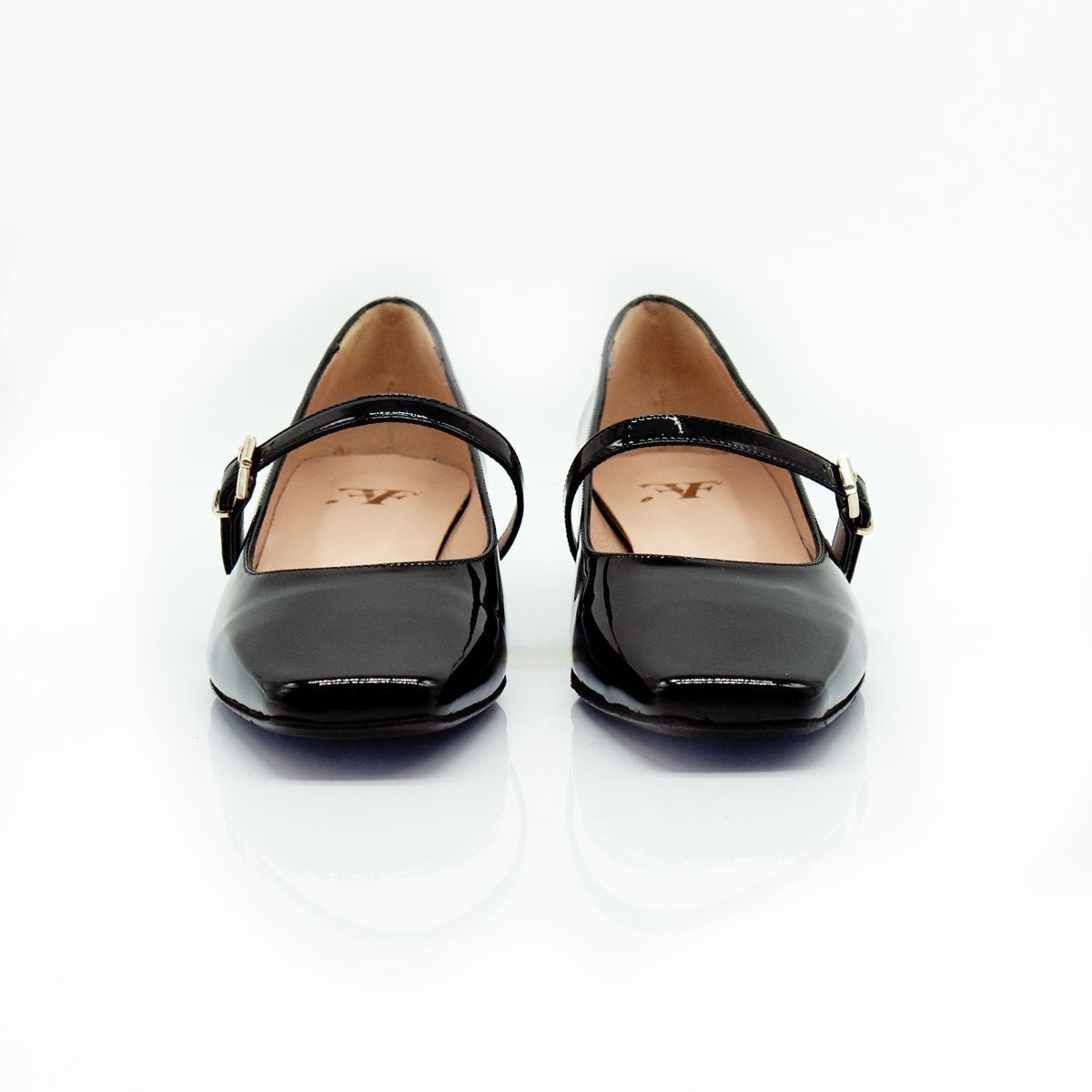 Figini - Dédolleté Mary Jane con tacco di 3 cm in vernice nera - Figini Milano