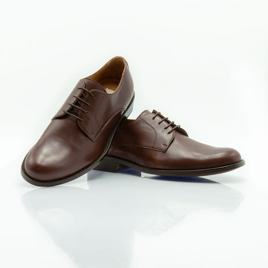 Figini - Derby flex con suola cuoio in nappa marrone - Figini Milano