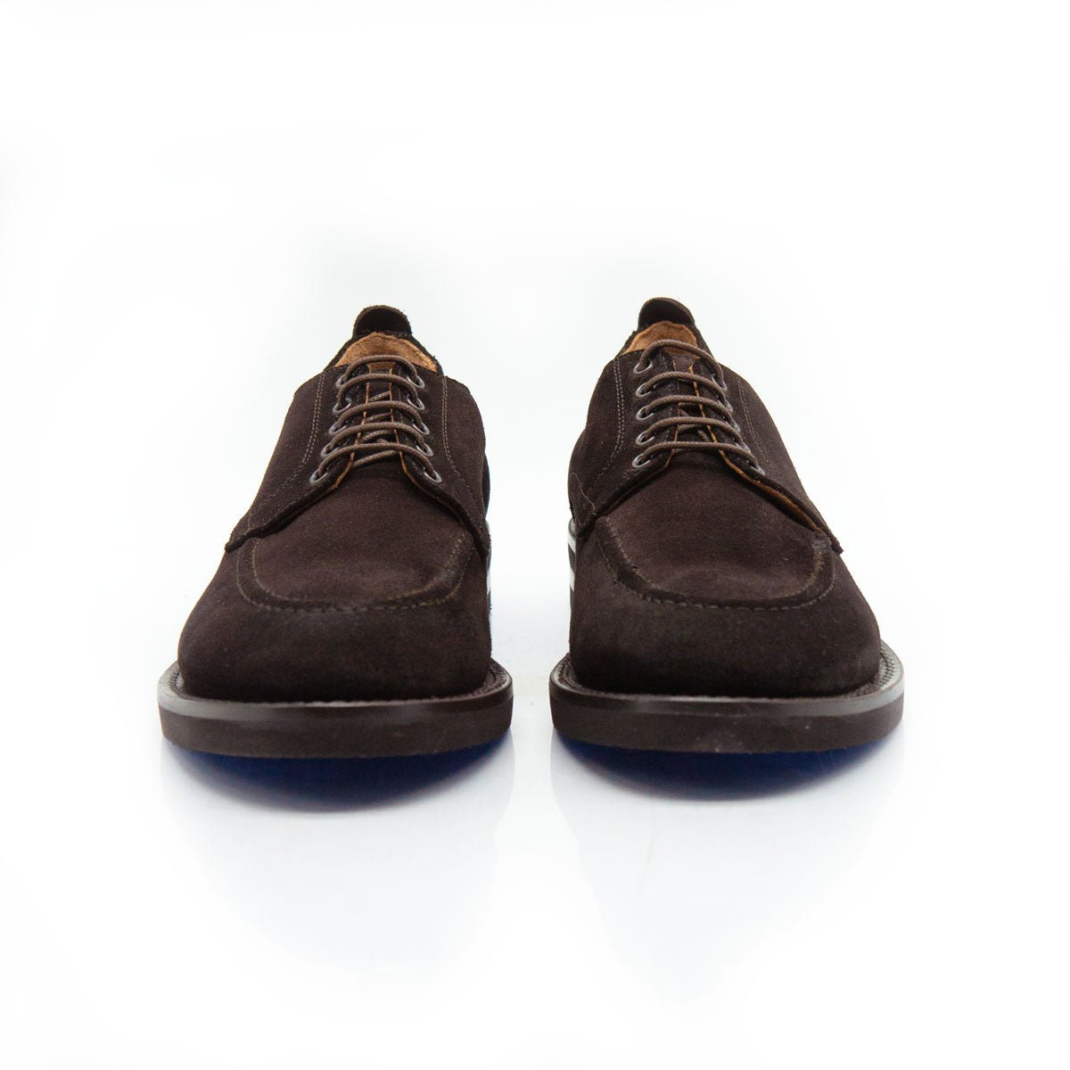 Figini - Derby mocassino flex in vitello scamosciato testa moro - Figini Milano