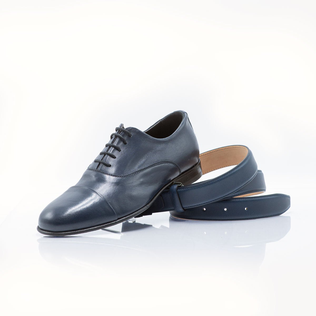 Figini - Francesina elegante in morbida nappa blu - Figini Milano